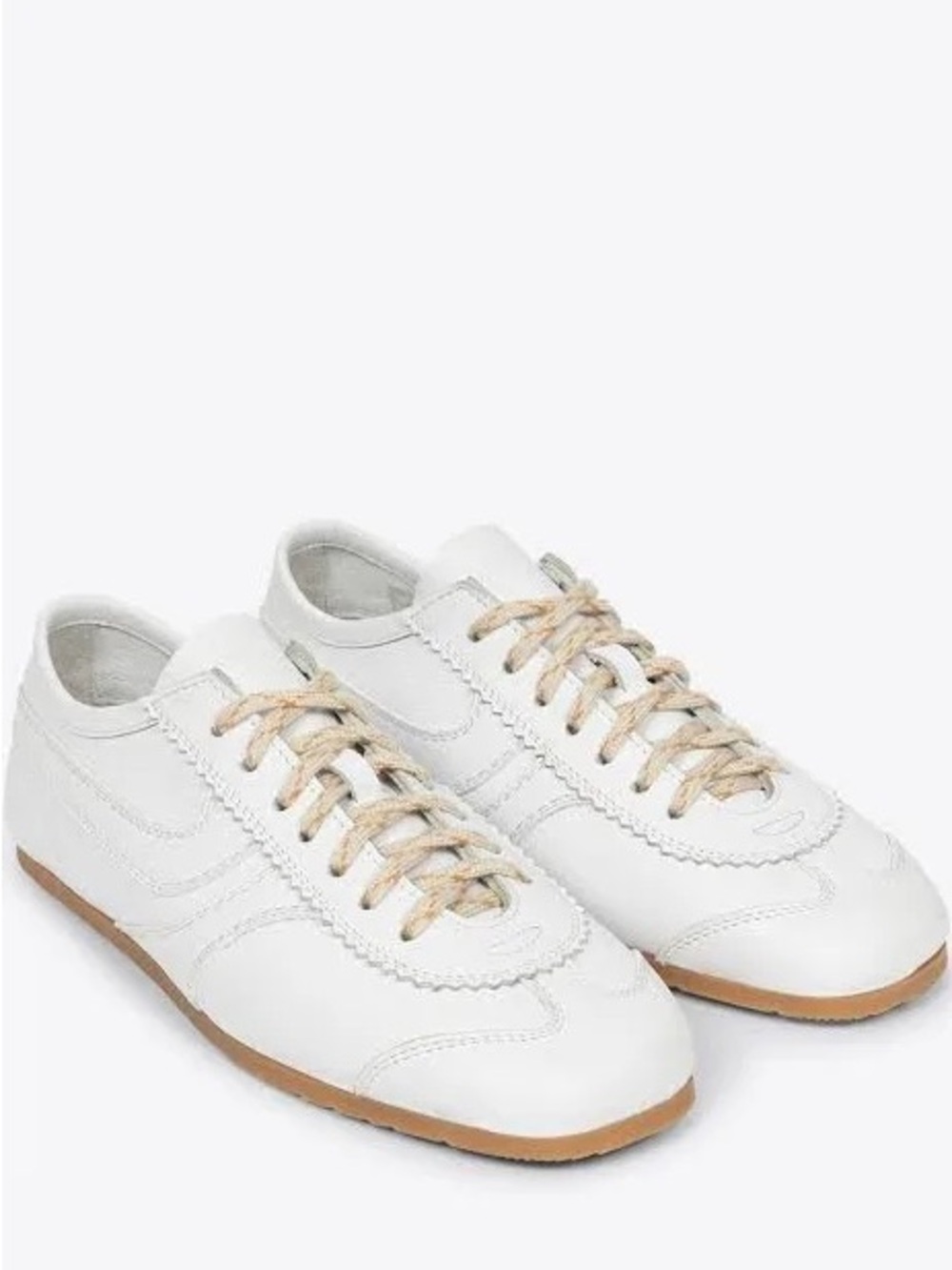 Dries Van Noten White Leather Low-Profile Sneakers